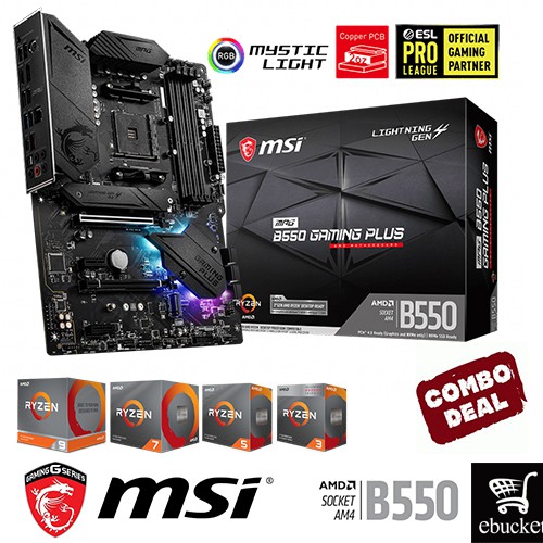 MSI B550 GAMING PLUS AMD Socket AM4 B550, support for 3rd Generation