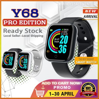 Jam Tangan Y68 Smart Watch Fitness Tracker Sport Watch Smart Band Bluetooth Fitness Watch