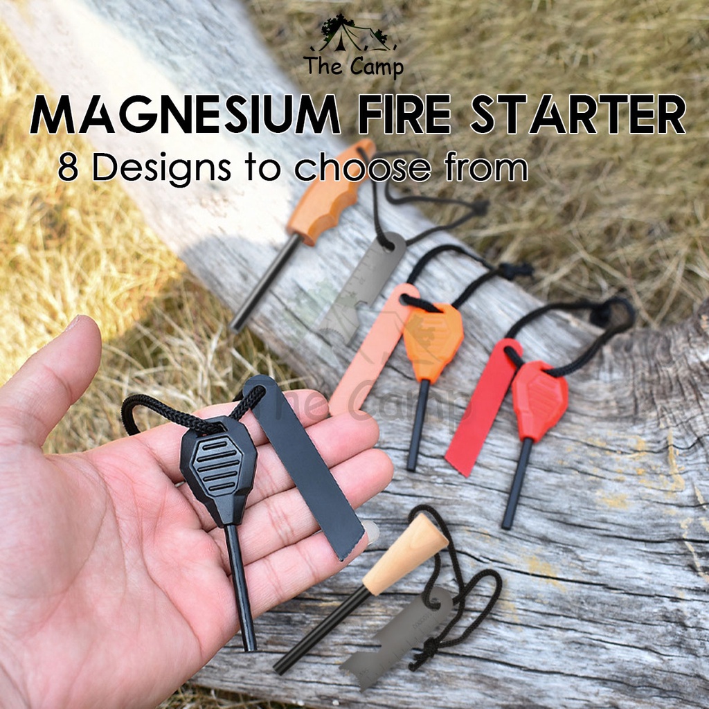 Outdoor Magnesium Fire Starter Ferro Rod Flint Stone with Ruler Camping Api Batu Emergency Survival Spark Lighter