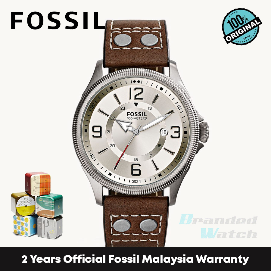 Official Warranty] Fossil FS4936 Men's Recruiter Brown Leather Watch |  Shopee Malaysia