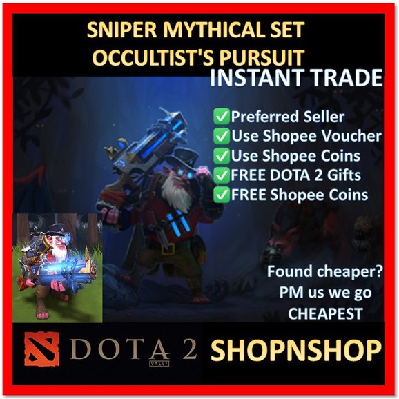 Sns Dota 2 Sniper Occultist S Pursuit Set Mythical Bundle Hat Winter 17 Treasure Ii Dota2 Shopee Malaysia