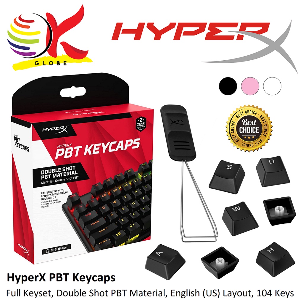 HYPER-X HYPERX PBT KEYCAPS 104 FULL KEYSET WITH DOUBLE SHOT PBT ...