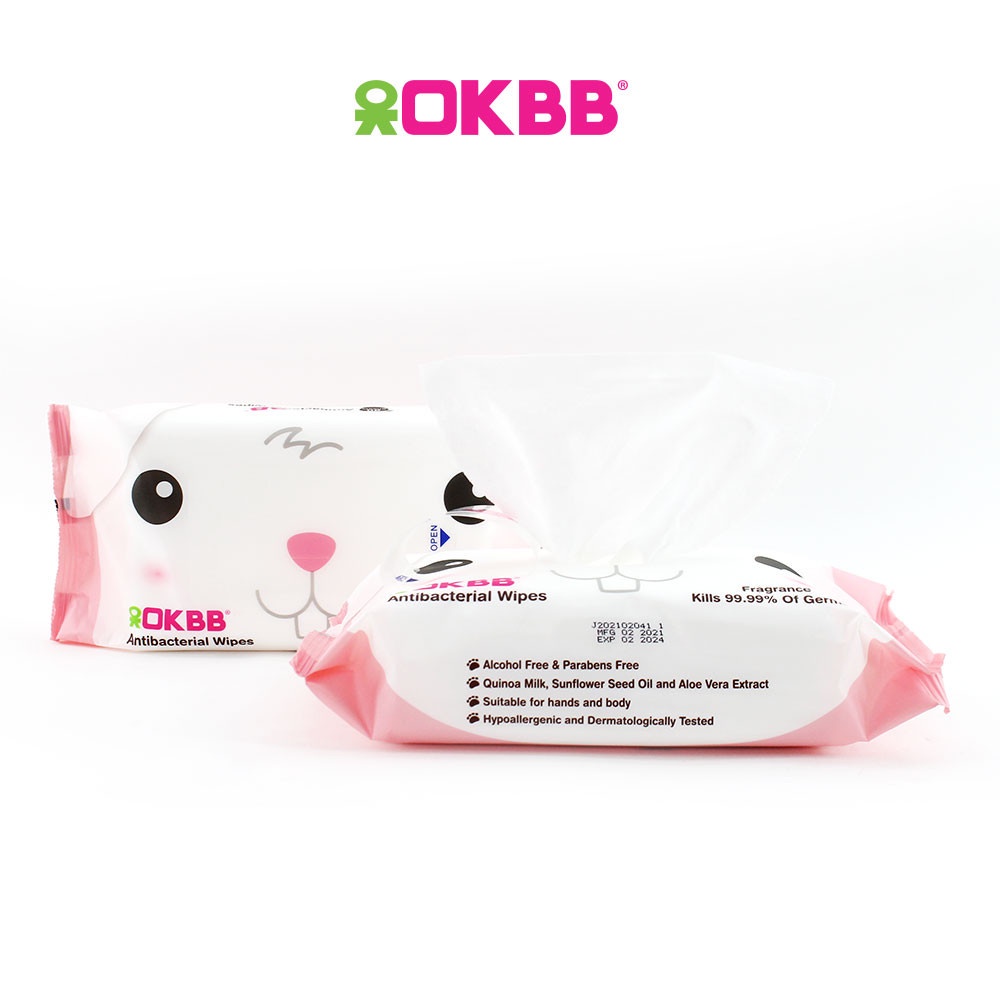 OKBB Baby Wipes 1 x 80's Anti Bacteria Fragrance Free BW80A