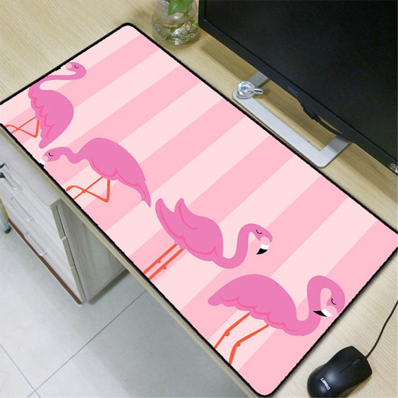 Pink Flamingo Speed Keyboard Mat Large Mousepad Gaming Mouse Pad