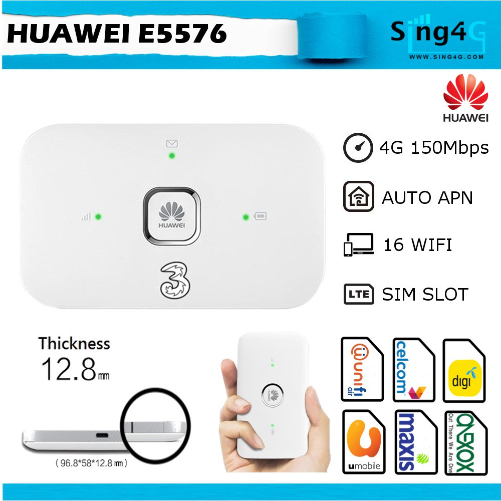 Huawei E5576 Mobile WiFi Mifi Router Modem 4G & Portable Digi