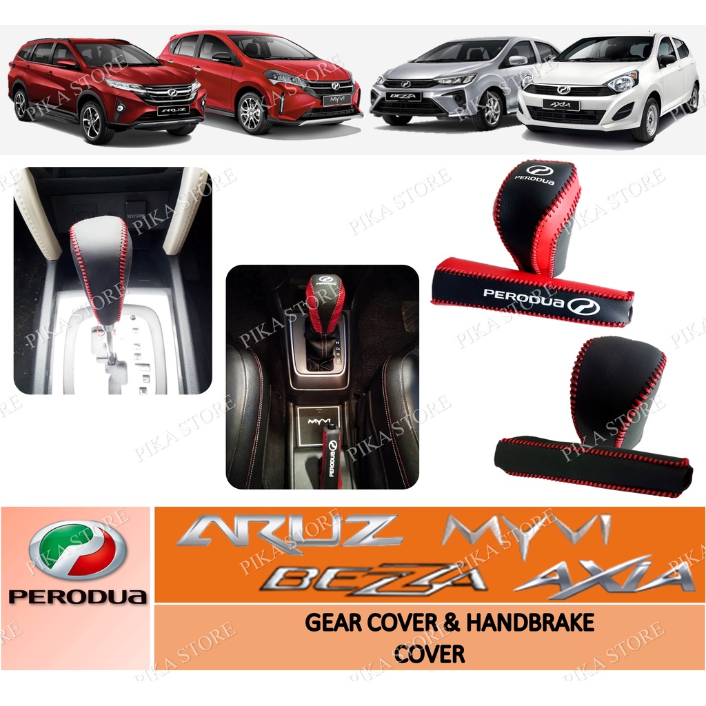 [Perodua] Leather Gear Cover & Handbrake Cover Perodua Myvi 2018 Myvi