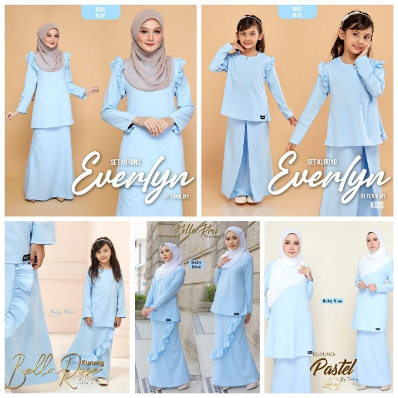 Baju raya warna baby blue