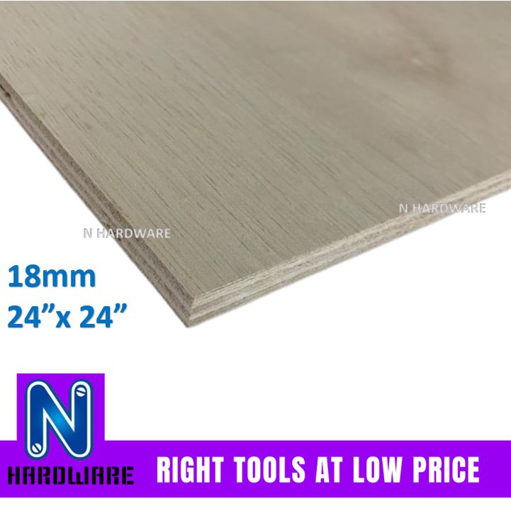 (2ft x 2ft) 18mm Plywood Timber Panel Wood Board Sheet Ply Wood Papan