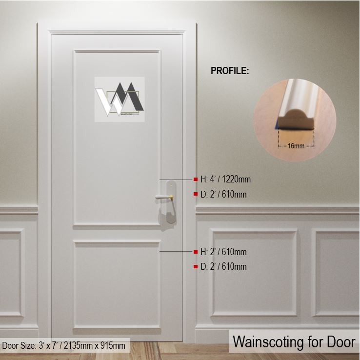 Wainscoting For Door 16mm White Murah Shopee Malaysia