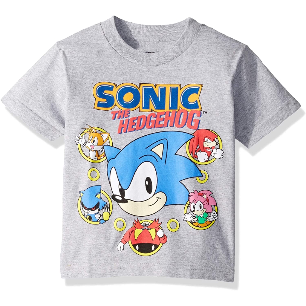 Boys Sonic The Hedgehog Short Sleeve T Shirt Casual O Neck Childrens Classic Cartoon T Shirt Shopee Malaysia - classic sonic shirt roblox