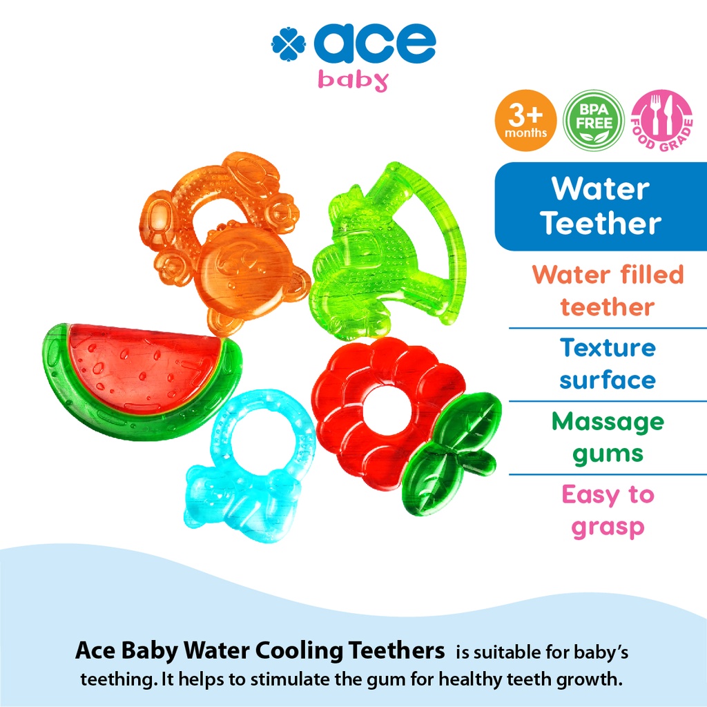 ACE BABY Water Cooling Teether Gum Massager BPA Free Oral Care Soothing Water Filled Baby Teethers Mainan Gigit Bayi 433