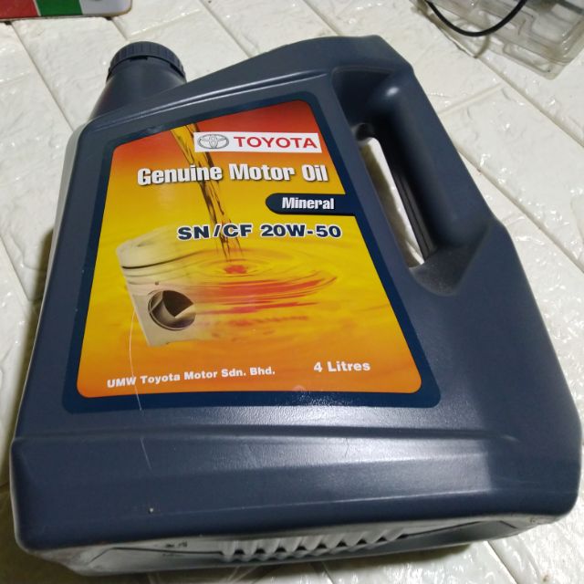 Minyak Hitam Original Toyota Sn Cf 20w50 Minyak Enjin Mineral Oil Shopee Malaysia