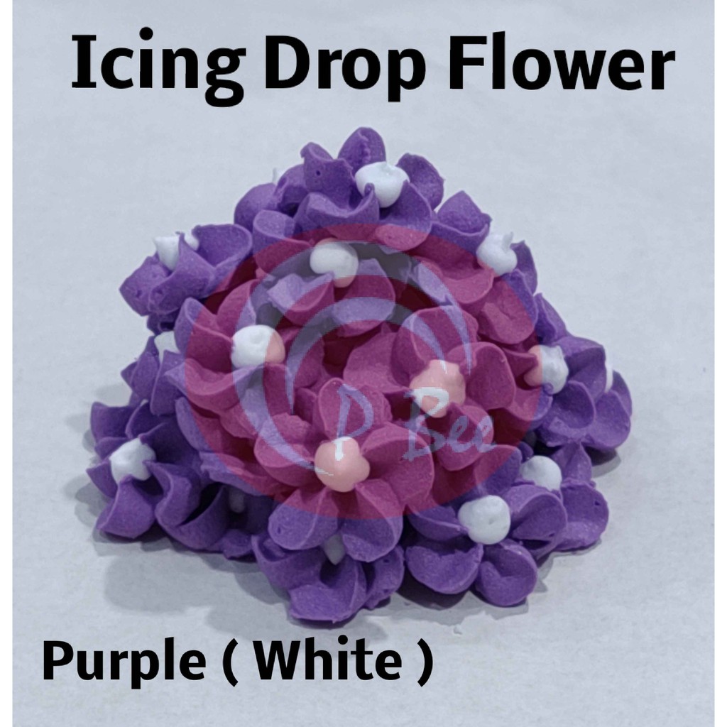 Icing Drop Flowers/Royal Icing Flowers/(Purple Colour)/Bunga Icing
