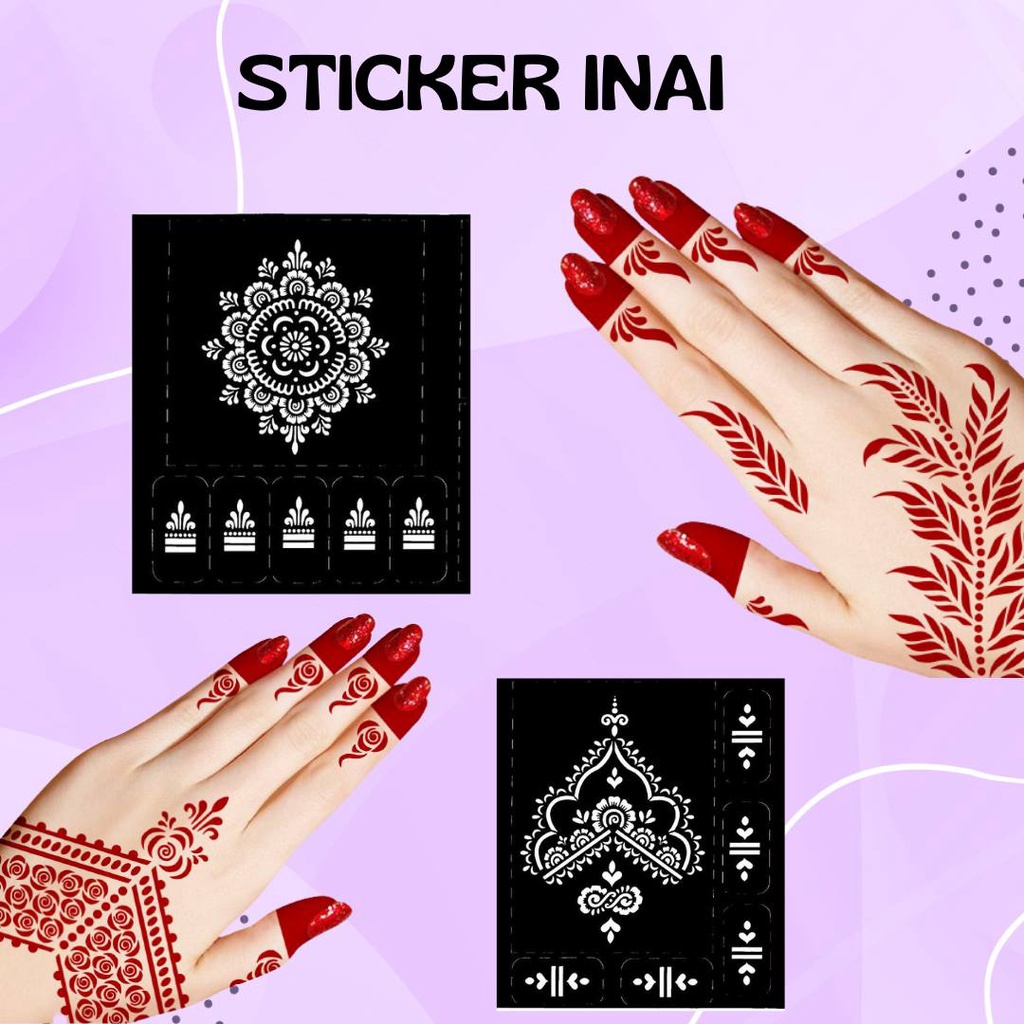 Sticker Corak Inai / Henna Stencil / Sticker Inai / Henna Sticker ...