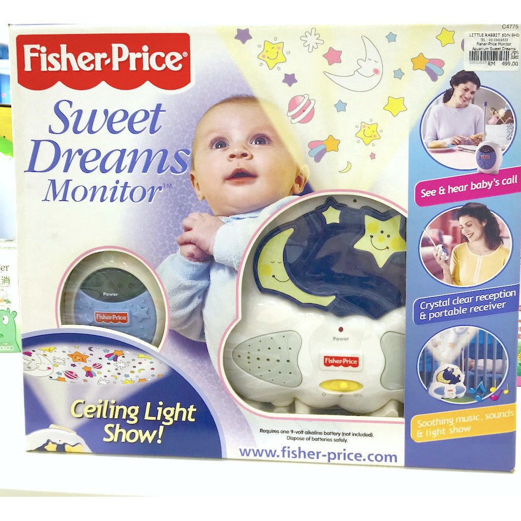 Fisher Price Baby Safety Sweet Dreams Monitor Ceiling Light Show Music Monitor