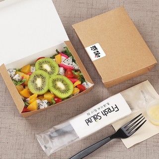 Disposable kraft paper lunch box takeaway food packaging ...