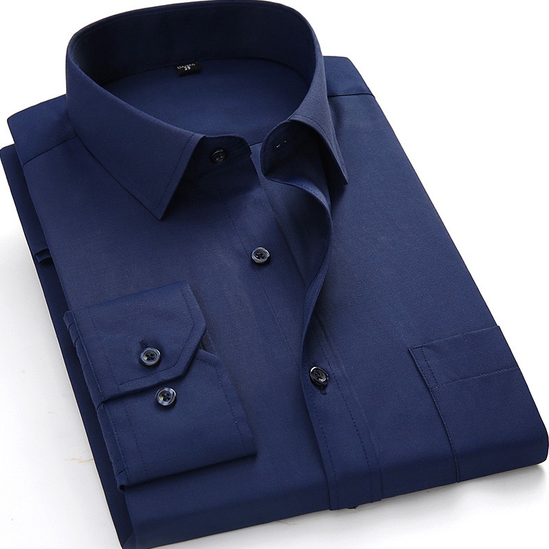 navy blue long sleeve dress shirt