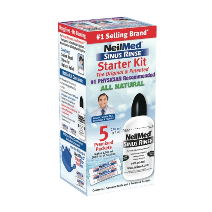 NeilMed Sinus Rinse Starter Kit ( 1Bottle + 10 Sachets) Exp:03/24 ...