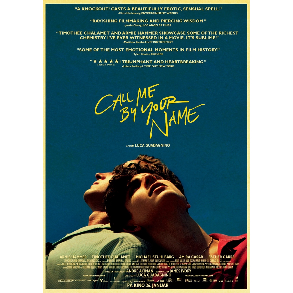 Movie Call Me By Your Name Olive Elio Retro Poster Vintage Poster Wall Decor For Home Bar Cafe Interior Painting Shopee Malaysia