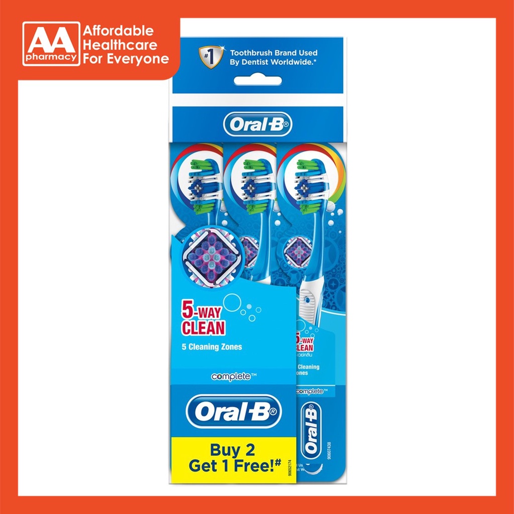 Oral-B Toothbrush Complete 5-Way Clean B2F1 Medium | Shopee Malaysia