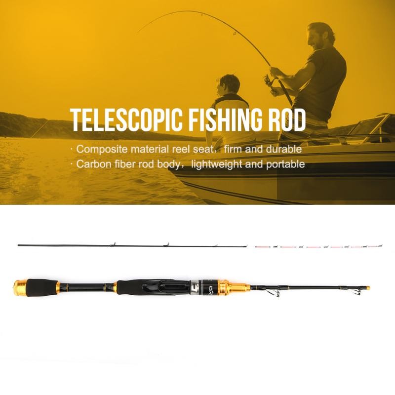 Telescopic Ultralight Spinnning//Casting Carbon Fiber Fishing Lu Ya Rod Angling