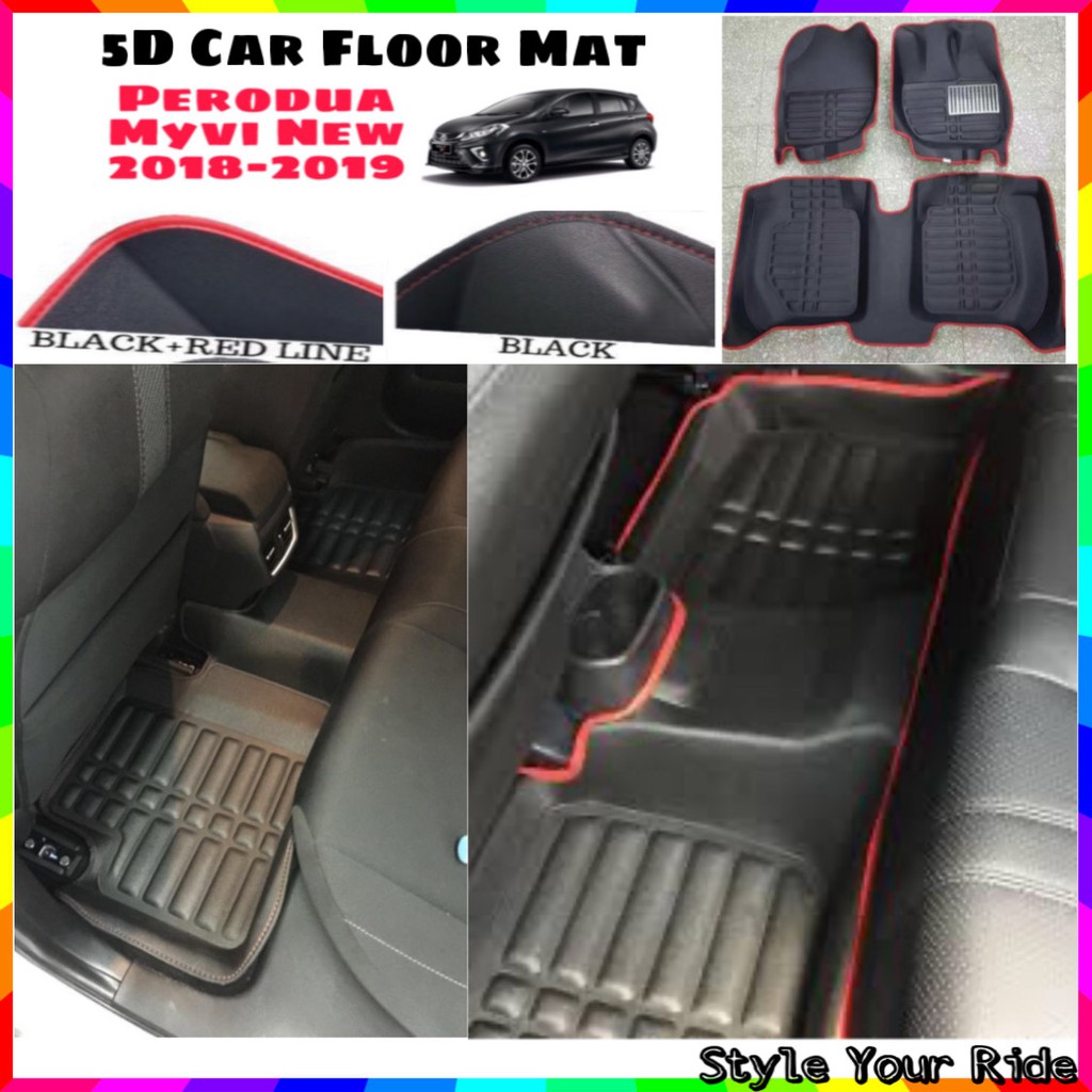 5D Car Floor Mat Carpet Perodua Myvi 20182019 Shopee Malaysia