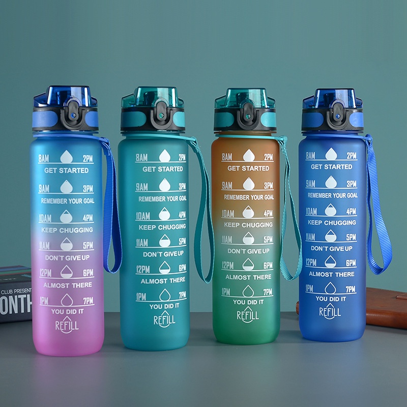 1000ml Ins Water Bottle with Straw Botol Air Viral BPA Free,Cute ...