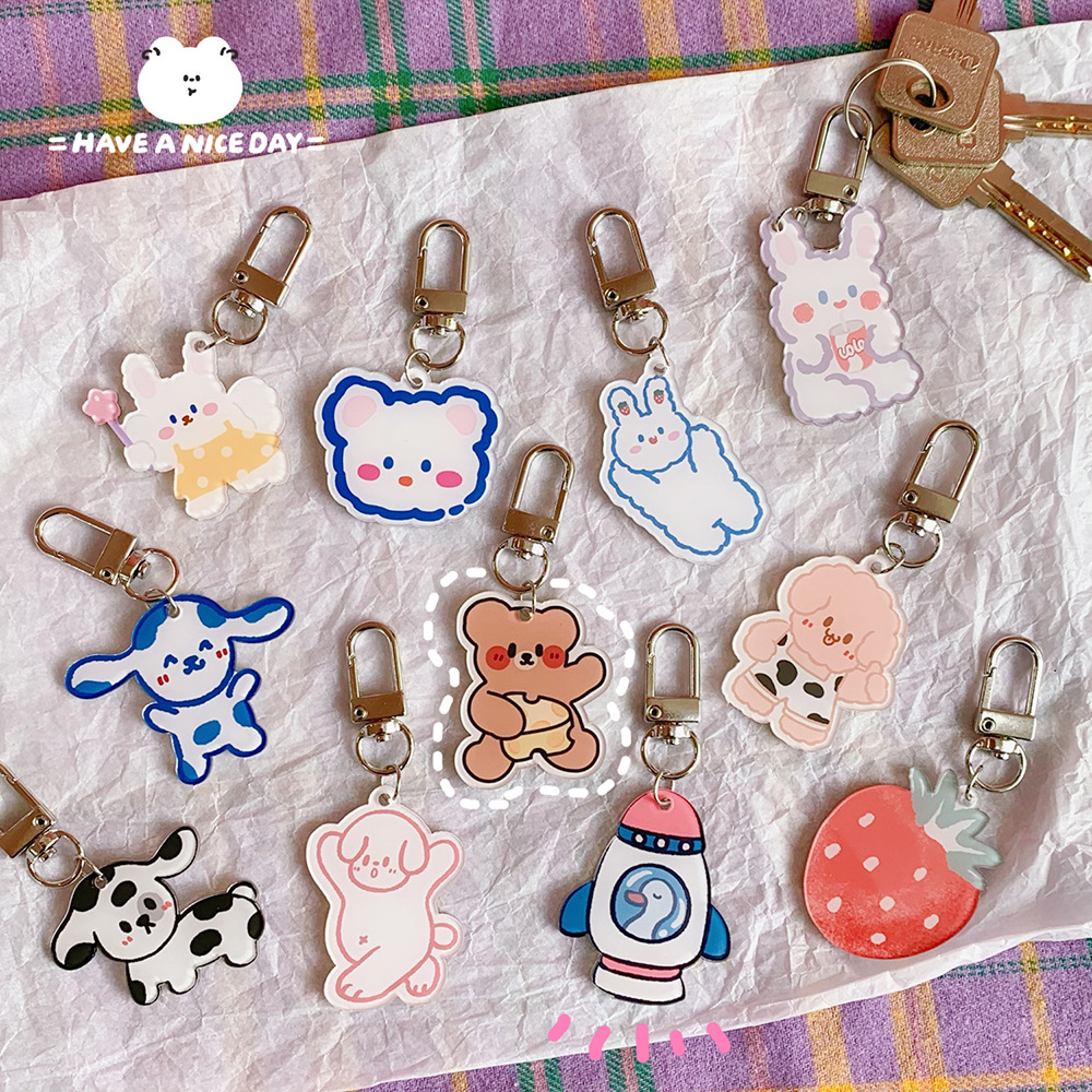 YoYo Keychain Heart Bear Girl Cartoon Bag Accessories Ins Korea
