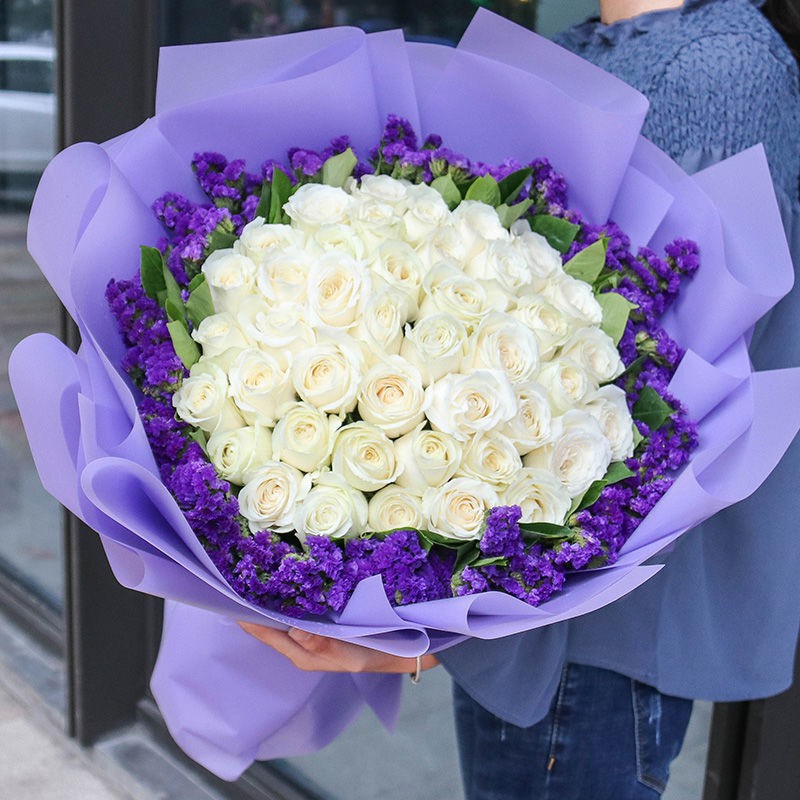 情人节定制 鲜花花束白玫瑰花束真花鲜花同城配送生日礼物送女友爱人鲜花速递 Shopee Malaysia