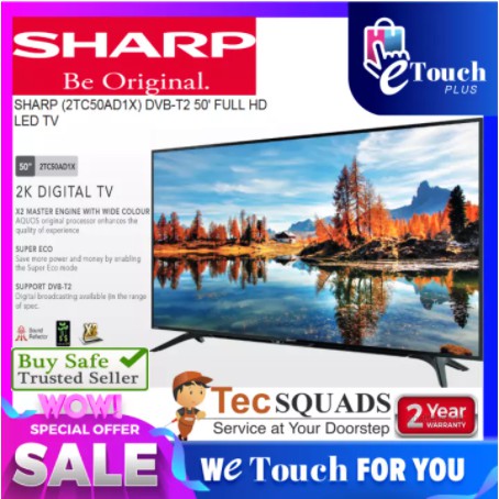Sharp 50'' l 50 Inch DVB-T2 Full HD LED TV 2TC50AD1X Television Televisyen 电视机