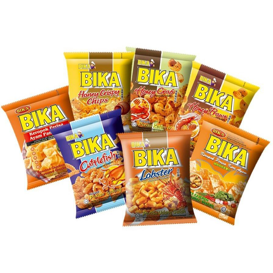 BIKA MAKANAN  RINGAN  SNACKS  CRACKERS LARGE 60 70G 