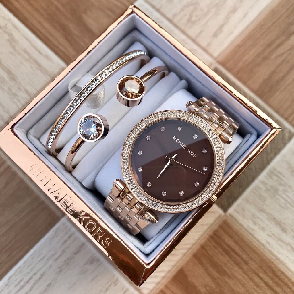 michael kors rose gold watch with bracelet