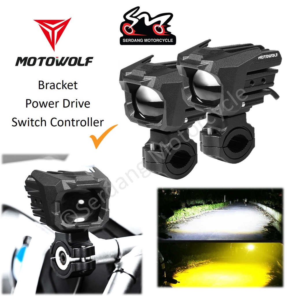 MOTOWOLF Premium Spotlight Motorcycle Headlight Headlamp Head Spot Sport Light LED Motor Lampu Puncak MDL5004