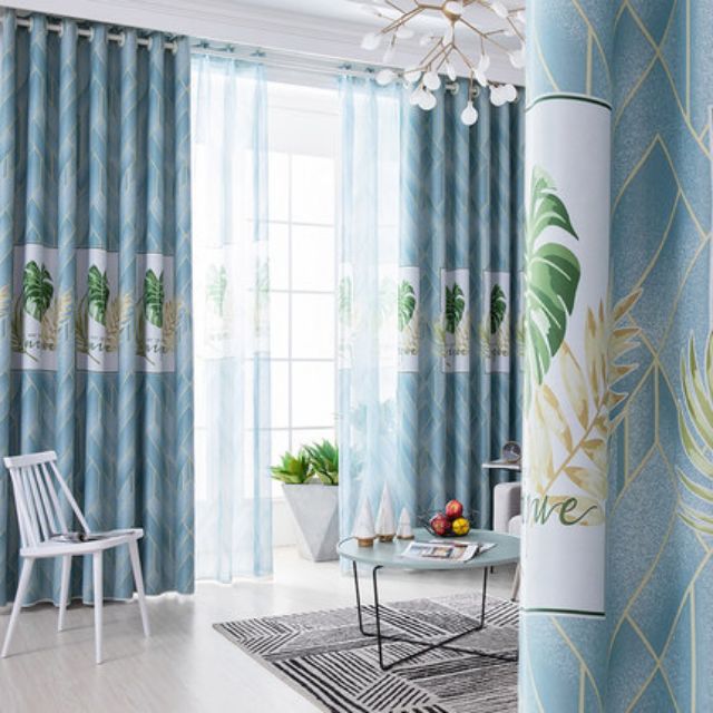 CURTAIN LANGSIR MURAH  FREE CANGKUK MONSTERA ROD CURTAIN 