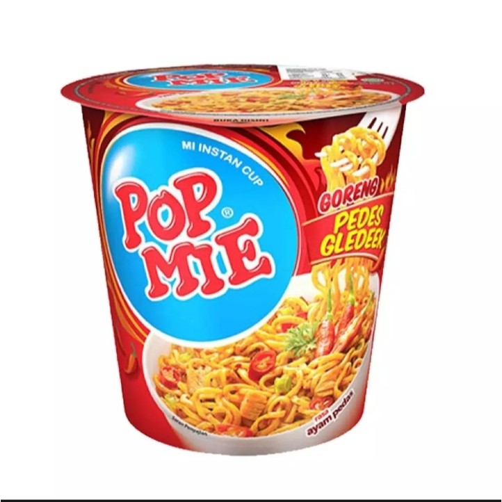 Pop Fried Noodles Pedes Gledeek Spicy Chicken Flavor 75 gr Instant.