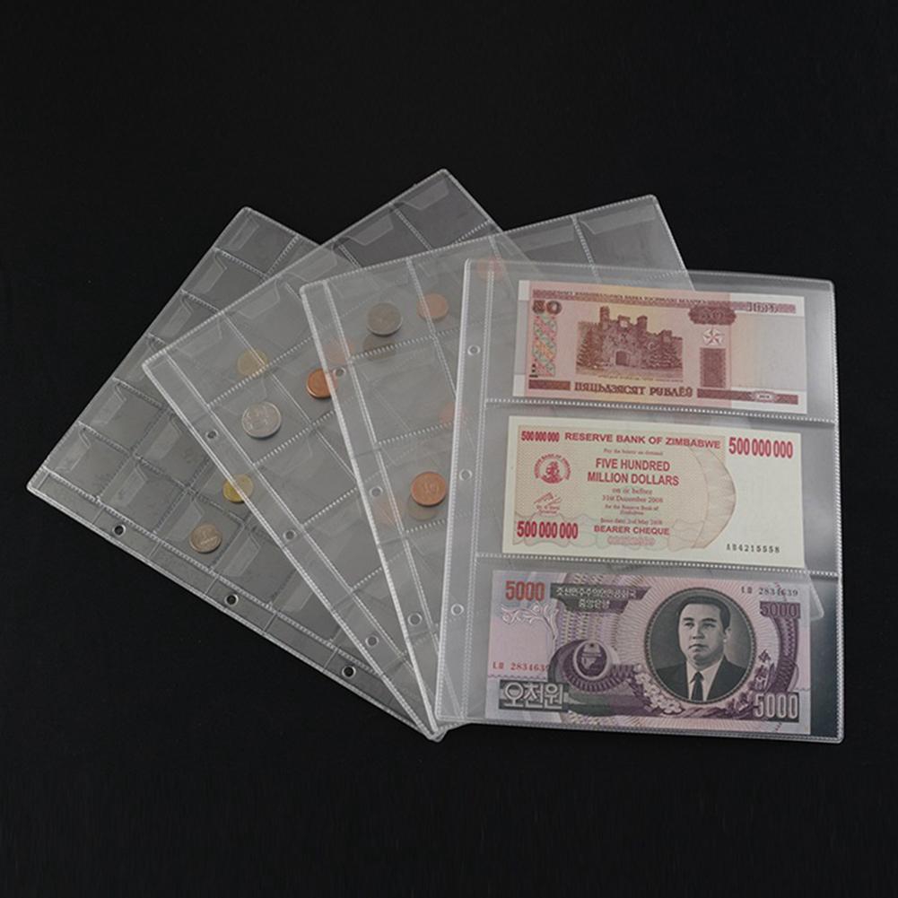 PVC Plastic Coin Holder Album Pages Money Storage Collection Book