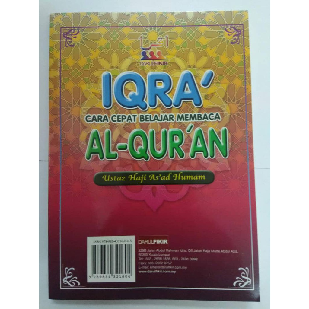 BUKU IQRA' CARA CEPAT BELAJAR MEMBACA AL-QURAN | Shopee Malaysia