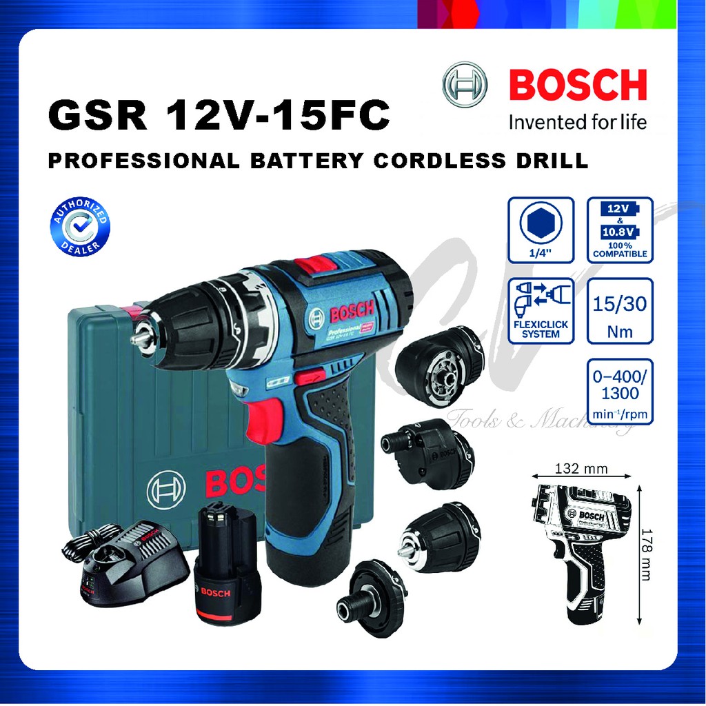 BOSCH GSR12V15FC PROFESSIONAL BATTERY CORDLESS DRILL READY STOCK
