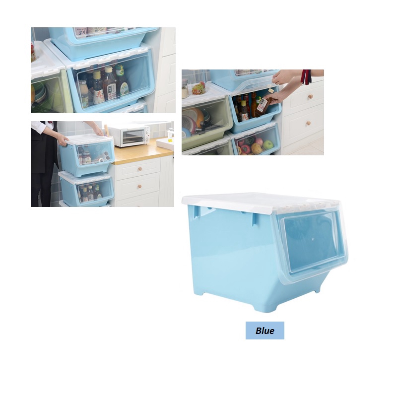 🌹[Local Seller] EXTRA GIFT DELETE OK NEWVIPPIE Plastic Flippable Lid Kitchen Bedroom Bathroom Storage Box+ Gift