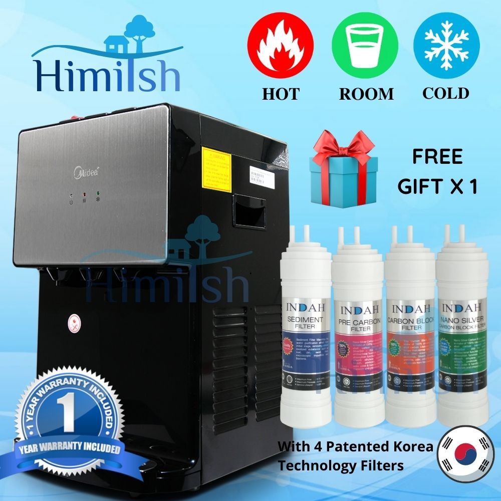 Midea Mild Alkaline Water Dispenser Hot Normal Cold X Series X9/X11 With 4 JAKIM Halal Korea Technology Water Filter