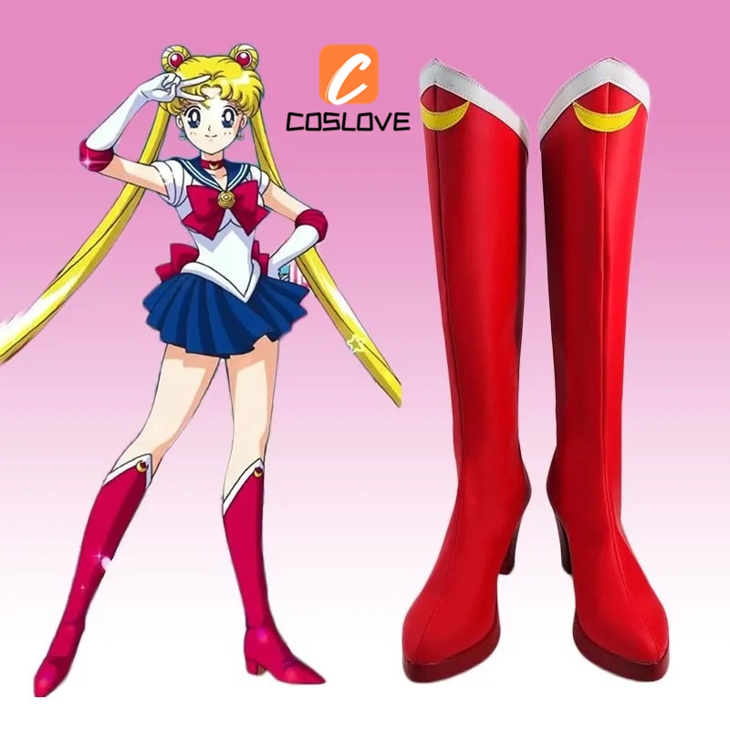 Sailor Moon Serena Tsukino/Princess Serena High heel boots cosplay for halloween