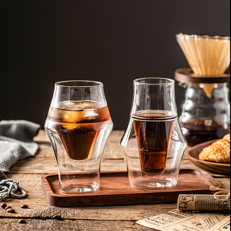 120/250/335ml Double-layer Glass Cup Hanging Ear Espresso Coffee Cup Anti-scalding Milk Party Brandy Wine Teacup Clear Mug Set