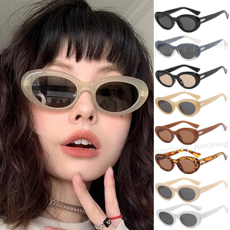 COD Vintage Small Frame Sunglasses Oval 2022 New Sweet Cool Hot Girls Y2K Sunglasses Women's Sun Eye