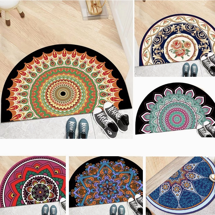 Semicircle Karpet Ramadan Raya Decor Crystal Velvet Rug Floor Mat Home Decor Wedding Party Decoration Tatami Anti Slip Nordic