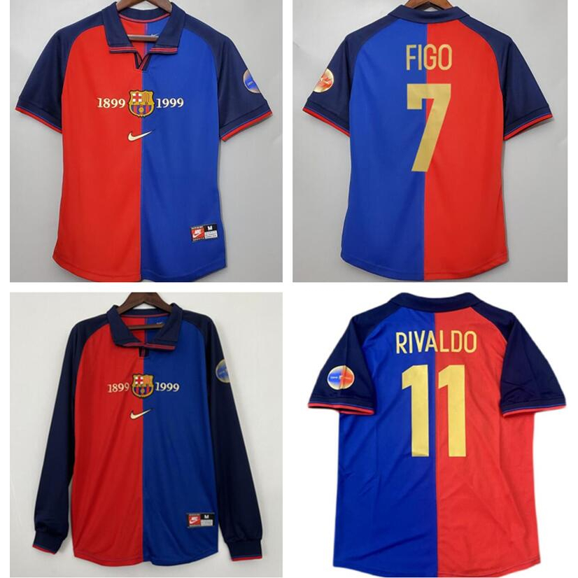 Retro Barcelona 1899-1999 Barca Vintage Jersey Retro Barcelona Jersey 100th Anniversary kit Barcelona Football Jersey