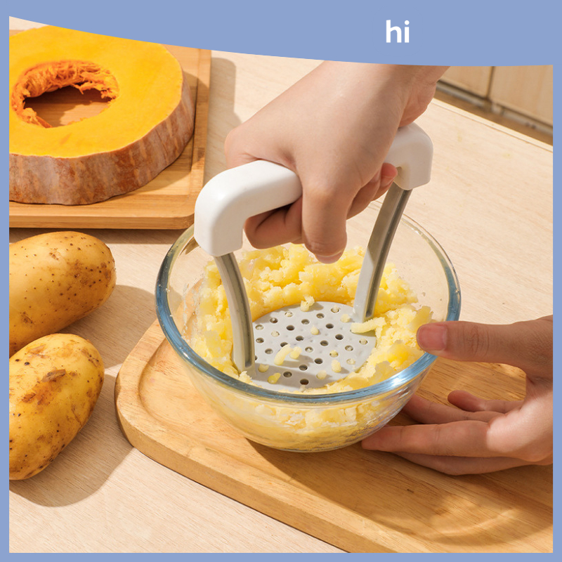 HI HOMES Manual Potato Masher Baby Supplementary Food Masher Wave Shaped Potato Masher Kitchen Gadget Masher