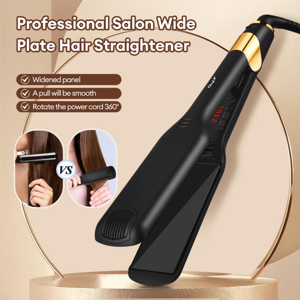 CkeyiN Wide Plate Hair Straightener 55MM Professional Hair Straightener Fast Heating Flat Iron 3D Float Hair Tools HS527