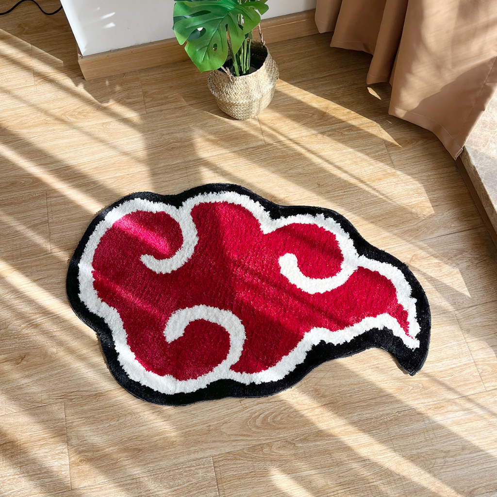 Japanese Anime Red Cloud Doormat Mat Anti-Slip Kitchen Bedroom Handmade Tufted Rug Carpet Living Room Entrance Rug Home Decor