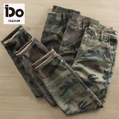 【IDO】American Vintage Street Wear Camouflage Overalls Men Shawn Yue Straight Loose Large Size Trendy Versatile Casual Pants