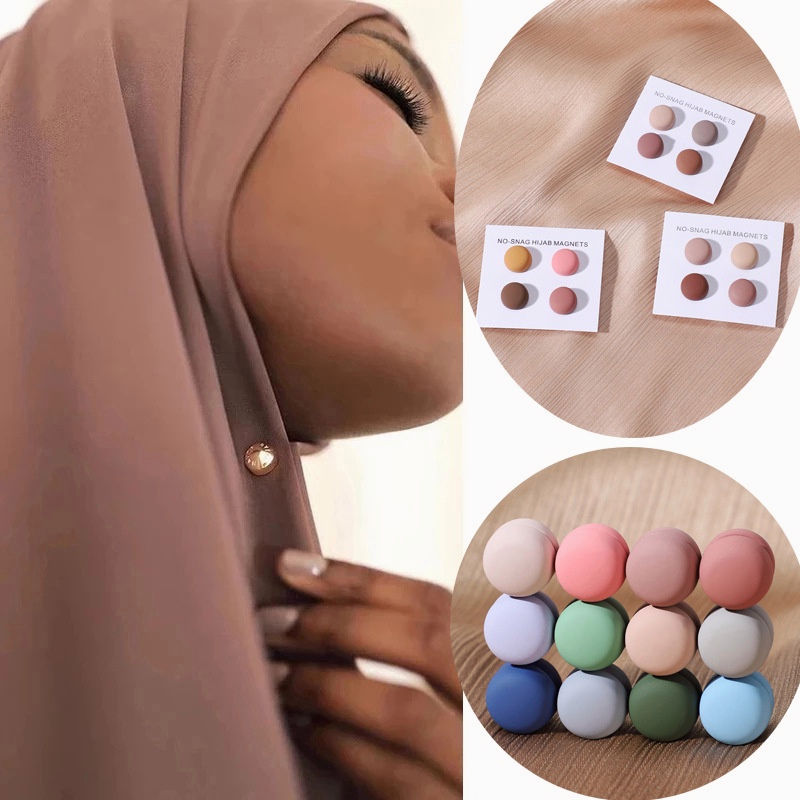 Muslim Headscarf Shawl Scarf Magnets No-snage Strong Safety Pins Hijab Clips Brooches for Women Fixed Anti Slip Pin Jewelry